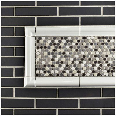 Antigua Blanco 2" x 8" Ceramic Moldura Wall Trim - Sold Per Tile - 0.11 Square Feet