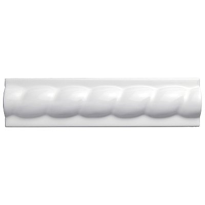 Trenza Grand Blanco Moldura 2" x 7-7/8" Ceramic Rope Wall Trim Tile - Sold by the individual piece