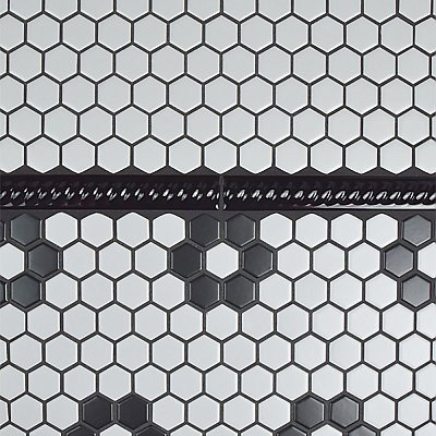 Trenza Nero Moldura 1" x 7-7/8" Ceramic Rope Pencil Wall Trim Tile - Sold by the individual piece