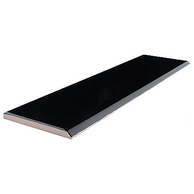 Battiscopa Glossy Black 3" x 13" Ceramic Wall Bullnose Trim Tile - Sold by the individual piece
