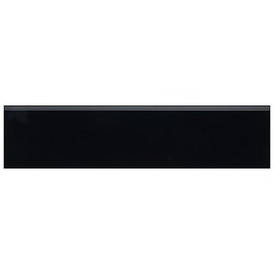 Battiscopa Glossy Black 3" x 13" Ceramic Wall Bullnose Trim Tile - Sold by the individual piece