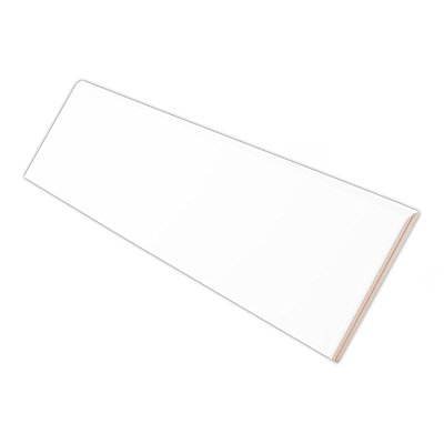 Battiscopa Glossy White 3" x 13" Ceramic Wall Bullnose Trim Tile - Sold by the individual piece