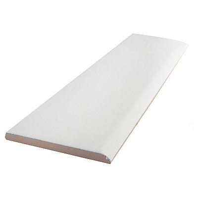 Battiscopa Matte White 3" x 13" Ceramic Wall Bullnose Trim Tile - Sold by the individual piece