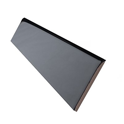 Battiscopa Glossy Black 3" x 17-3/4" Ceramic Wall Bullnose Trim Tile - Sold by the individual piece