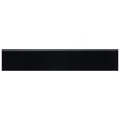 Battiscopa Glossy Black 3" x 17-3/4" Ceramic Wall Bullnose Trim Tile - Sold by the individual piece