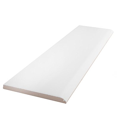 Battiscopa Matte White 3" x 17-3/4" Ceramic Wall Bullnose Trim Tile - Sold by the individual piece