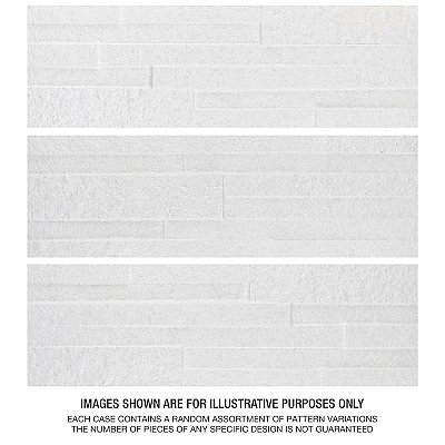 Tikal White 6-1/2" x 20-3/8" Ceramic Wall Tile - 9 Tiles Per Case - 8.37 Sq. Ft.