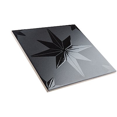 Stella Lustre Midnight 9-3/4" x 9-3/4" Porcelain Wall Tile - 16 Tiles Per Case - 10.88 Square Feet