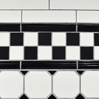 Nero Brillo Zen 1-1/4" x 7-7/8" Ceramic Moldura Wall Trim Tile - Sold by the individual piece
