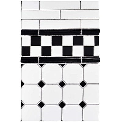 Nero Brillo Zen 1-1/4" x 7-7/8" Ceramic Moldura Wall Trim Tile - Sold by the individual piece