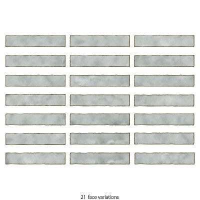 Hudson Studio Soho Brick Grey Eye 1-7/8" x 9-3/4" Ceramic Wall Tile - 48 Tiles Per Case - 6.24 Square Feet