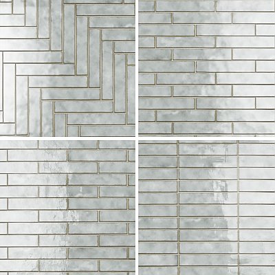Hudson Studio Soho Brick Grey Eye 1-7/8" x 9-3/4" Ceramic Wall Tile - 48 Tiles Per Case - 6.24 Square Feet