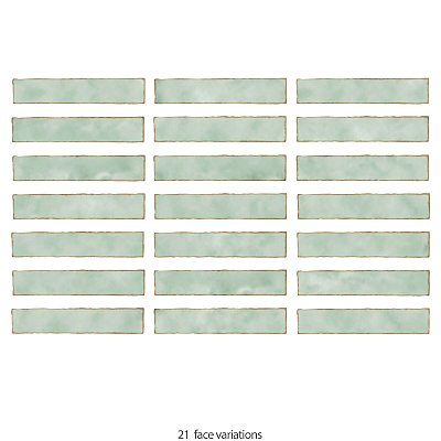 Hudson Studio Soho Brick Mint 1-7/8" x 9-3/4" Ceramic Wall Tile - 48 Tiles Per Case - 6.24 Square Feet