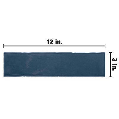 Castillo Denim 3" x 12" Subway Ceramic Wall Tile - 5.72 Sq. Ft. Per Case - 22 Tile Per Case