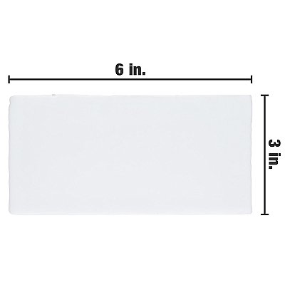 Castillo Matte White 3" x 6" Ceramic Wall Tile -44 Tiles Per Case - 5.72 Sq. Ft.