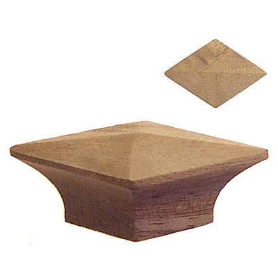 Arts & Crafts Diamond Shaped Pyramid Oak Cabinet Knob - 2-1/4" X 1-1/2"