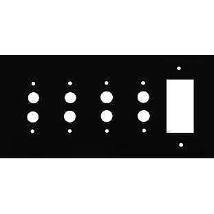 Oil Rubbed Bronze Forged Switchplate: Quad Pushbutton / Single GFCI