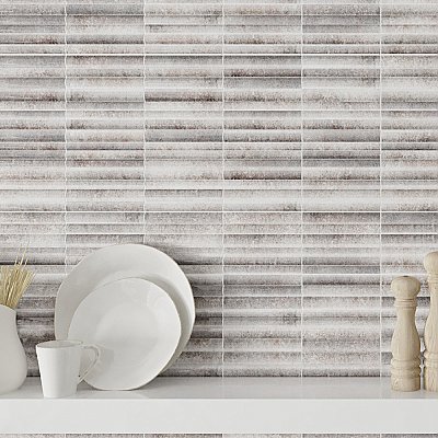 Rubik Greige 5-7/8" x 11-3/4" Ceramic Wall Tile - 22 Tiles Per Case - 10.78 Sq. Ft.