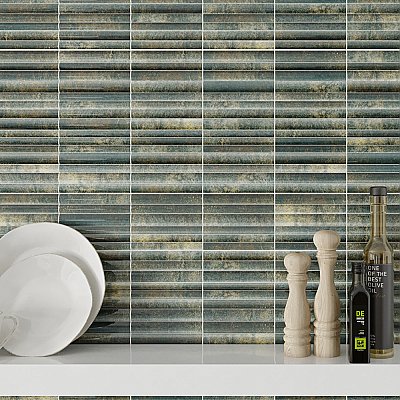 Rubik Verde 5-7/8" x 11-3/4" Ceramic Wall Tile - 22 Tiles Per Case - 10.78 Sq. Ft.