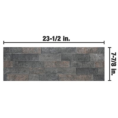 Irazu Antracita 7-7/8" x  23-1/2" Porcelain Wall Tile - 7 Tiles Per Case - 9.03 Sq. Ft.