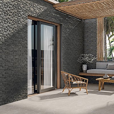 Irazu Antracita 7-7/8" x  23-1/2" Porcelain Wall Tile - 7 Tiles Per Case - 9.03 Sq. Ft.