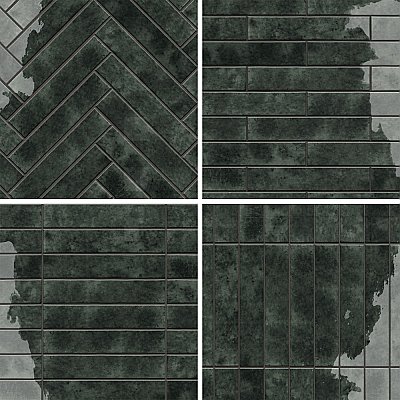 Menorca Black 2-1/2" x 12-7/8"   Ceramic Wall Tile - 28 Tiles Per Case - 6.44 Square Feet