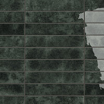 Menorca Black 2-1/2" x 12-7/8"   Ceramic Wall Tile - 28 Tiles Per Case - 6.44 Square Feet