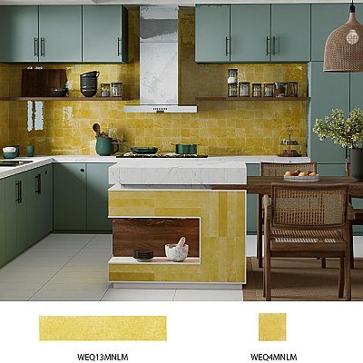 Menorca Lemon 2-1/2" x 12-7/8"   Ceramic Wall Tile - 28 Tiles Per Case - 6.44 Square Feet