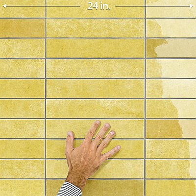 Menorca Lemon 2-1/2" x 12-7/8"   Ceramic Wall Tile - 28 Tiles Per Case - 6.44 Square Feet