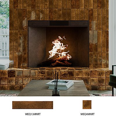 Menorca Rust 2-1/2" x 12-7/8"   Ceramic Wall Tile - 28 Tiles Per Case - 6.44 Square Feet