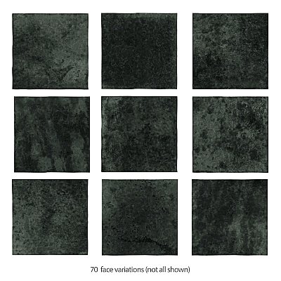 Menorca Black 4" x 4"   Ceramic Wall Tile - 60 Tiles Per Case - 6.6 Square Feet