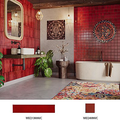 Menorca Volcano 4" x 4"   Ceramic Wall Tile - 60 Tiles Per Case - 6.6 Square Feet
