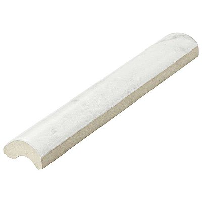 Classico Carrara Matte Pencil Bullnose 1-1/4" x 6" Ceramic Wall Trim - Marble Look-  Sold Per Piece - .06 Square Feet Per Piece