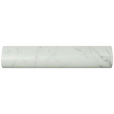Classico Carrara Matte Pencil Bullnose 1-1/4" x 6" Ceramic Wall Trim - Marble Look-  Sold Per Piece - .06 Square Feet Per Piece