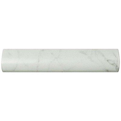 Classico Carrara Matte Pencil Bullnose 1-1/4" x 6" Ceramic Wall Trim - Marble Look-  Sold Per Piece - .06 Square Feet Per Piece