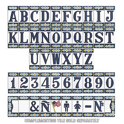 Sevillano Flora Address Letter D 2-1/8" x 4-3/8" Ceramic Wall Tile - Sold by the individual piece