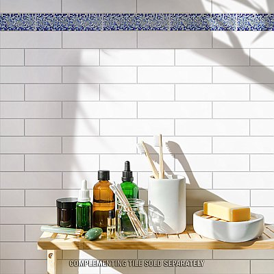 Captain Riptide Pacific Blue 2" x 7-7/8" Ceramic Wall Trim Tile - Sold by the individual piece