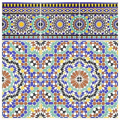 Sevillano Andalusia Cenefa 7-7/8" x 7-7/8" Ceramic Wall Border Tile - Sold Individually