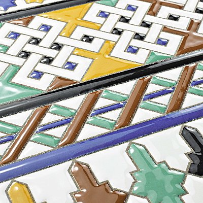 Sevillano Giralda Cenefa 7-7/8" x 7-7/8" Ceramic Wall Border Tile - 25 Tiles Per Case - 11.0 Sq. Ft.