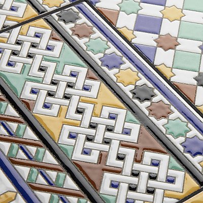 Sevillano Giralda Cenefa 7-7/8" x 7-7/8" Ceramic Wall Border Tile - 25 Tiles Per Case - 11.0 Sq. Ft.
