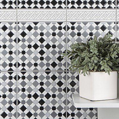 Sevillano Listello Camino White 2" x 7-7/8" Ceramic Wall Trim - Sold Individually