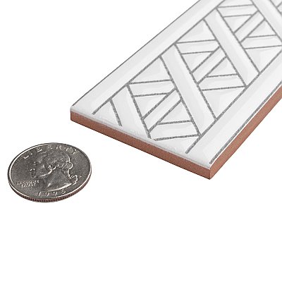 Sevillano Listello Camino White 2" x 7-7/8" Ceramic Wall Trim - Sold Individually