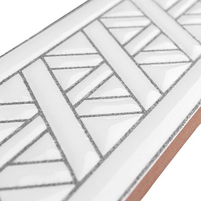 Sevillano Listello Camino White 2" x 7-7/8" Ceramic Wall Trim - Sold Individually