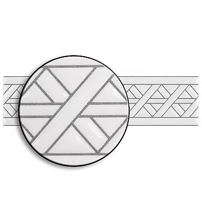 Sevillano Listello Camino White 2" x 7-7/8" Ceramic Wall Trim - Sold Individually