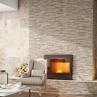 Muro Ardesia Ocre 12-1/2" x 24-1/2" Porcelain Wall Tile - 5 Tiles Per Case - 10.7 Sq. Ft.
