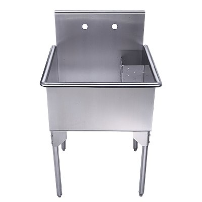 Pearlhaus Square Single Bowl Commercial Freestanding 28" Utility Sink