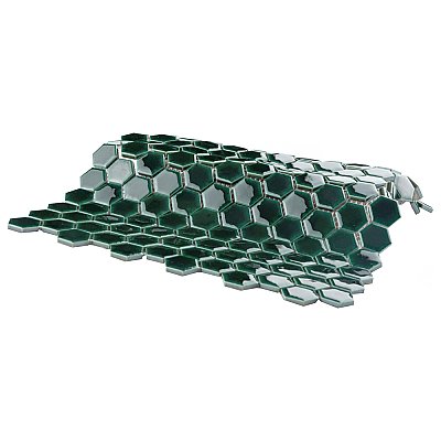 Metro Ion 1" Hex Emerald 10-1/4" x 11-7/8" Porcelain Mosaic Floor & Wall Tile - 10 Tiles Per Case - 8.6 Sq. Ft.