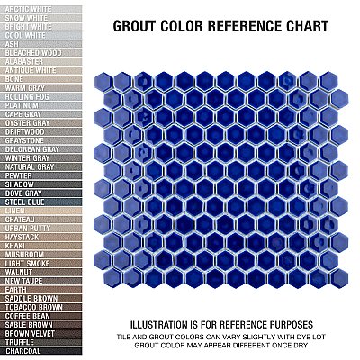 Metro Ion 1" Hex Sapphire 10-1/4" x 11-7/8" Porcelain Mosaic Floor & Wall Tile