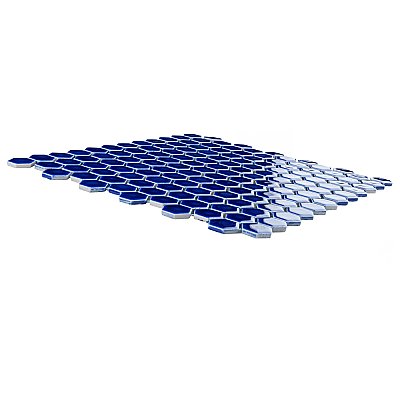 Metro Ion 1" Hex Sapphire 10-1/4" x 11-7/8" Porcelain Mosaic Floor & Wall Tile