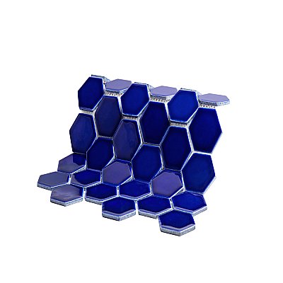 Metro Ion 2" Hex Sapphire 11-1/8" x 12-5/8" Porcelain Mosaic Floor & Wall Tile